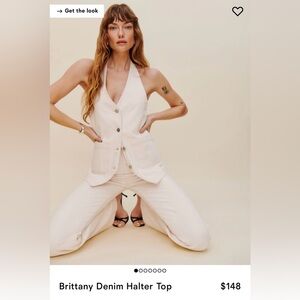 Reformation Brittany Denim Top (XS) WORN ONCE